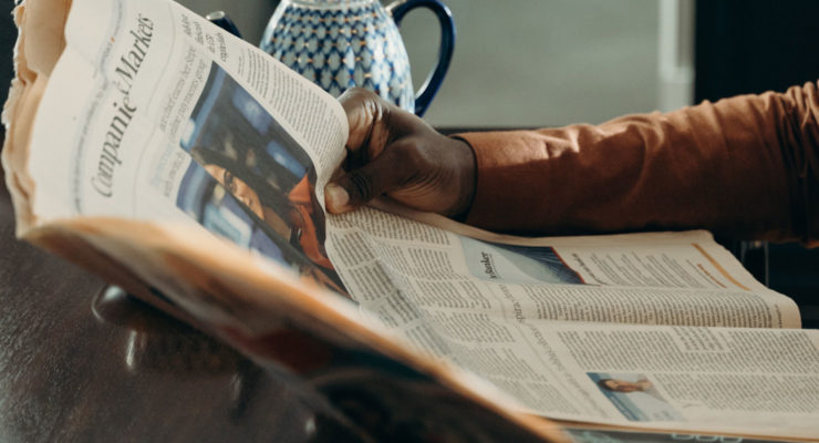 Man reading paper