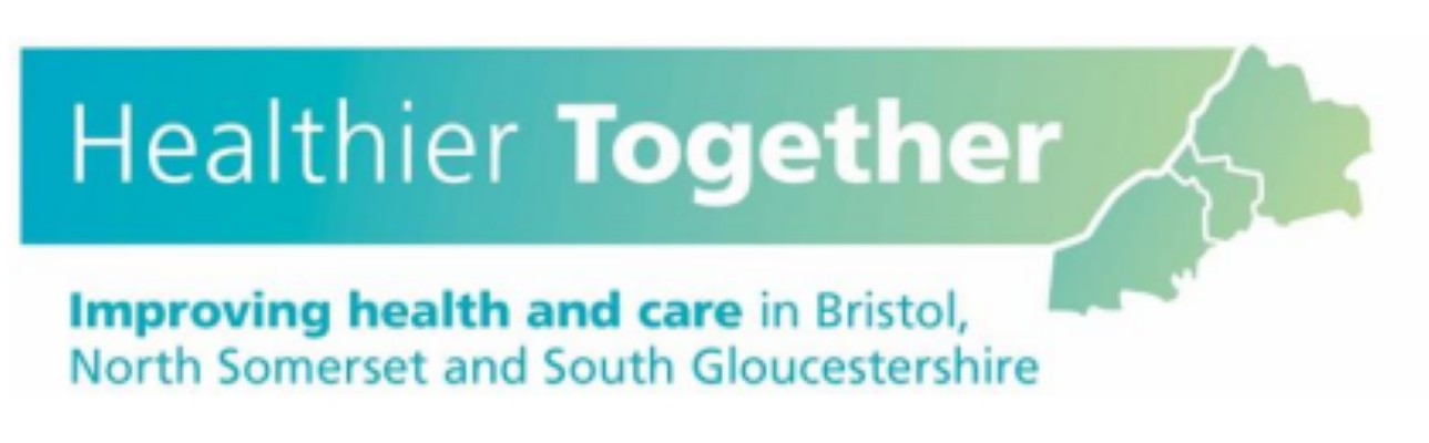 Healthier Together - Improving health and care in Bristol, North Somerset and South Gloucestershire with image of the three counties