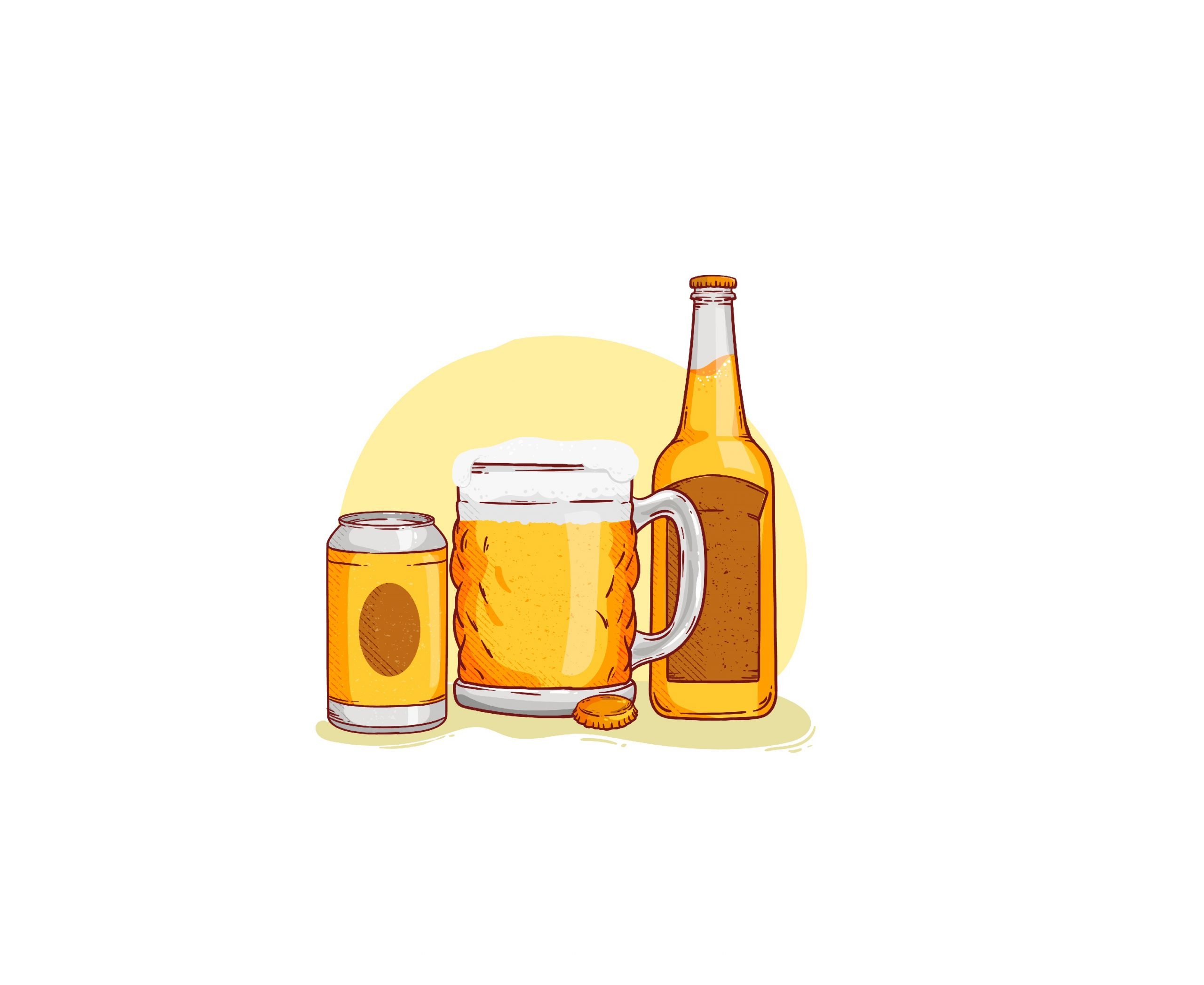 Three alcoholic beverages