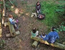 People in outdoor seating area