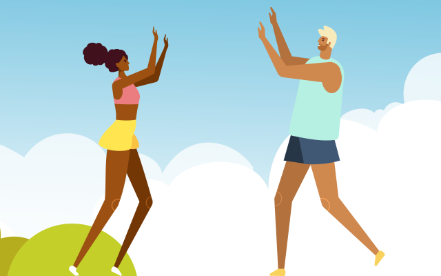 Man and women celebrating