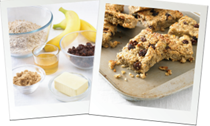 Banana and raisin flapjacks