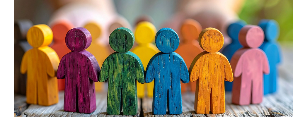 Colourful wooden figures